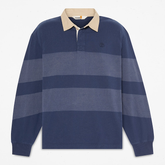 Striped Long-Sleeve Rugby Polo Shirt